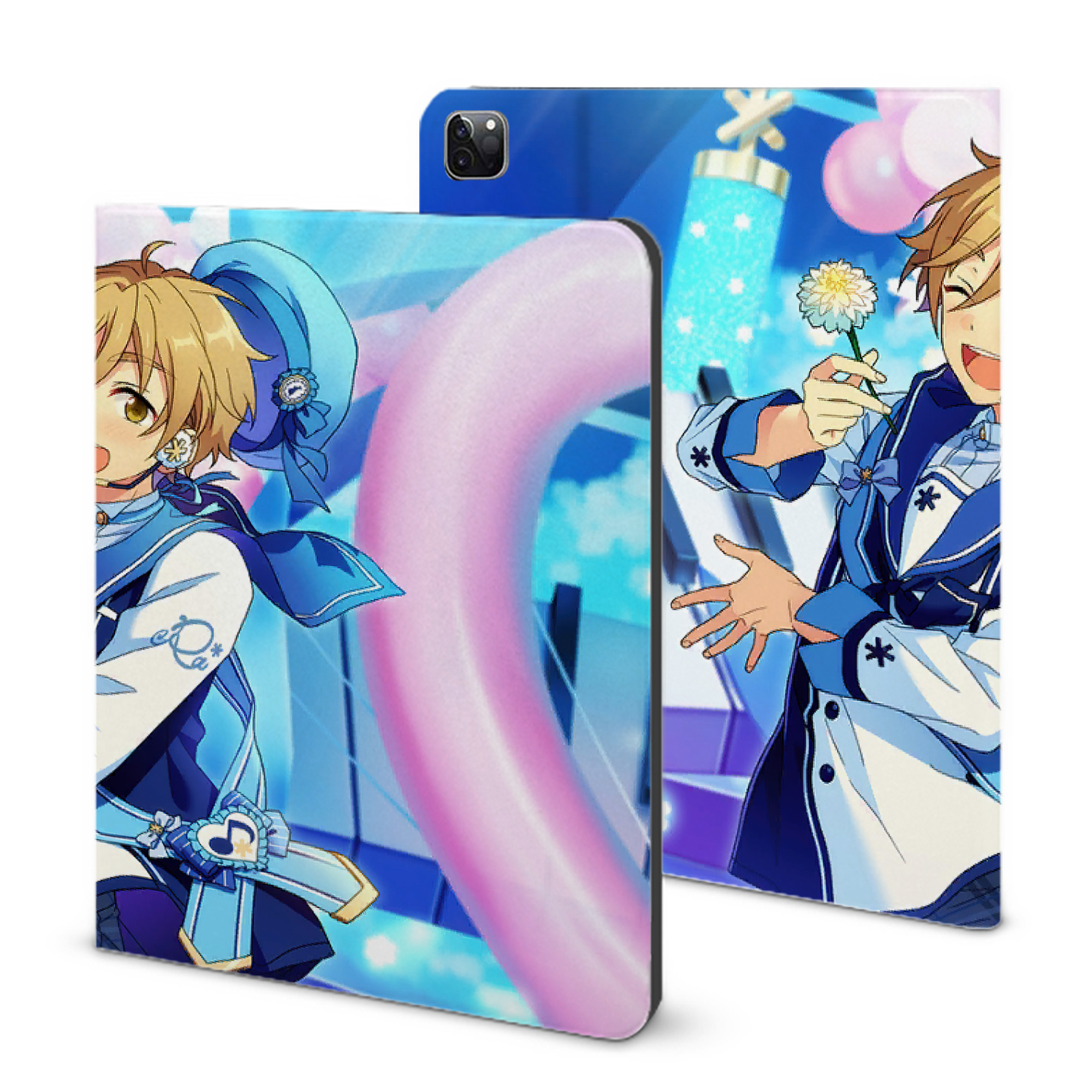 （画像用） あんさんぶるスターズ! Ensemble Stars IPad ケース ブック型 PUレザー TPU 耐衝撃 軽量 薄型 ペン収納なし 全面保護 IPad 各モデル対応
